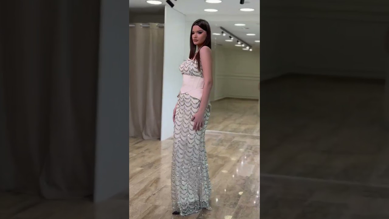 Top korset duga haljina sa srebrnim perlicama | Top Style