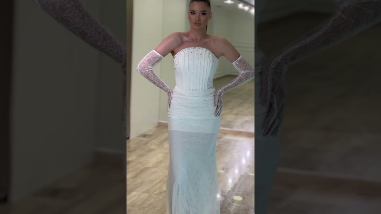 Top Korset Haljina sa Cirkonima i Čipkanim Rukavicama | Top Style  #dresstoimpress #weddingdress
