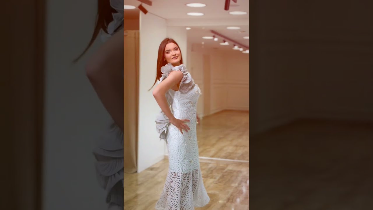 Svečana čipkana haljina sa 3D cvetnim detaljem | Top Style