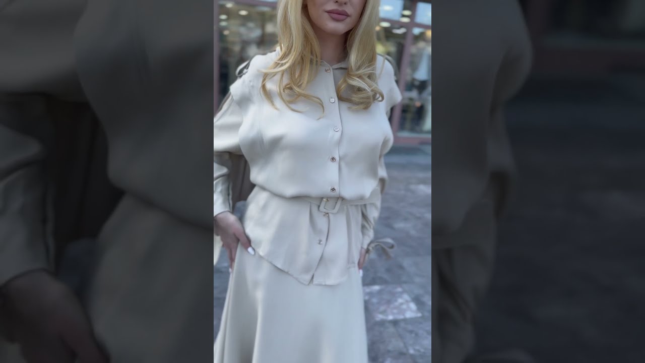 Elegantni komplet Maksi suknja i košulja sa pojasom | Top Style