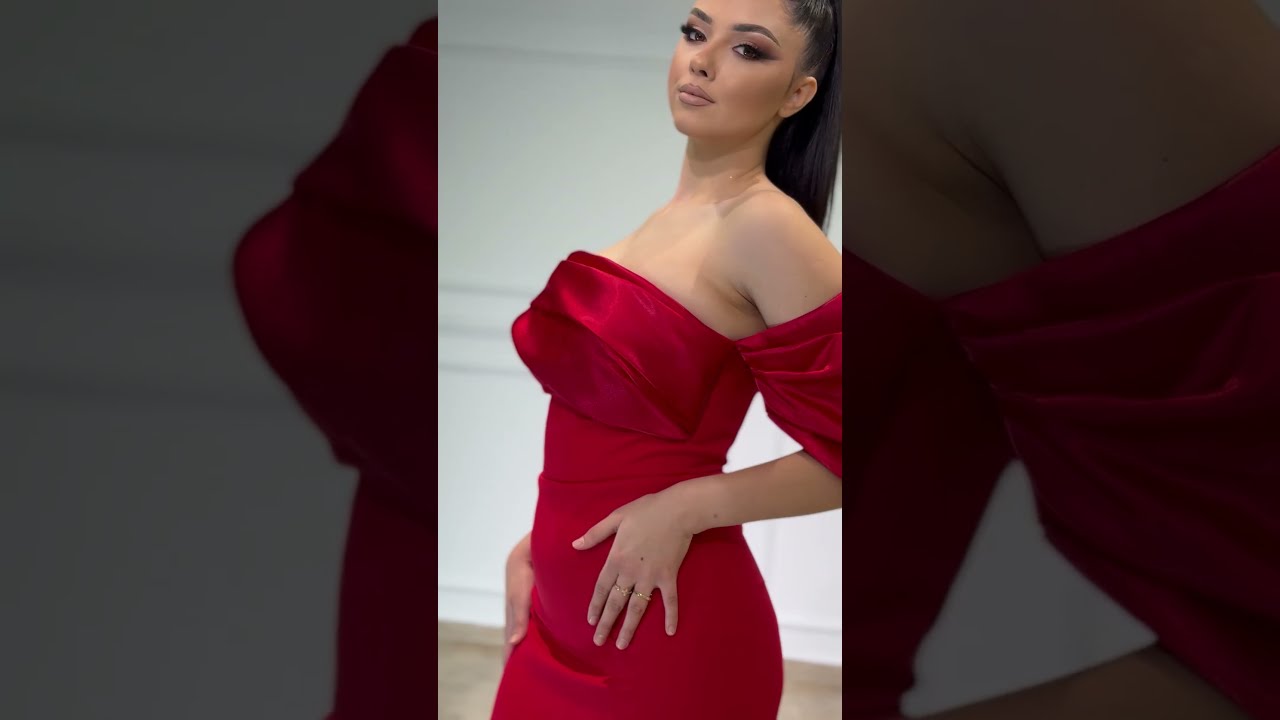 Maksi haljina spuštenih ramena sa dubokim šlicem | Top Style
