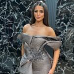Svečana Sirena Haljina "Silver Stella" – Siva Metalik sa Mašnom i Kristalima – slika 4