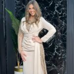 Duga haljina sa ručno rađenim detaljima