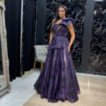 Duga balska ljubičasta haljina