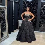 Duga haljina balska sa risevima