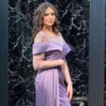 Haljina duga ljubičasta saten