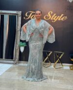 Haljina duga ručni rad sa miš rukavima