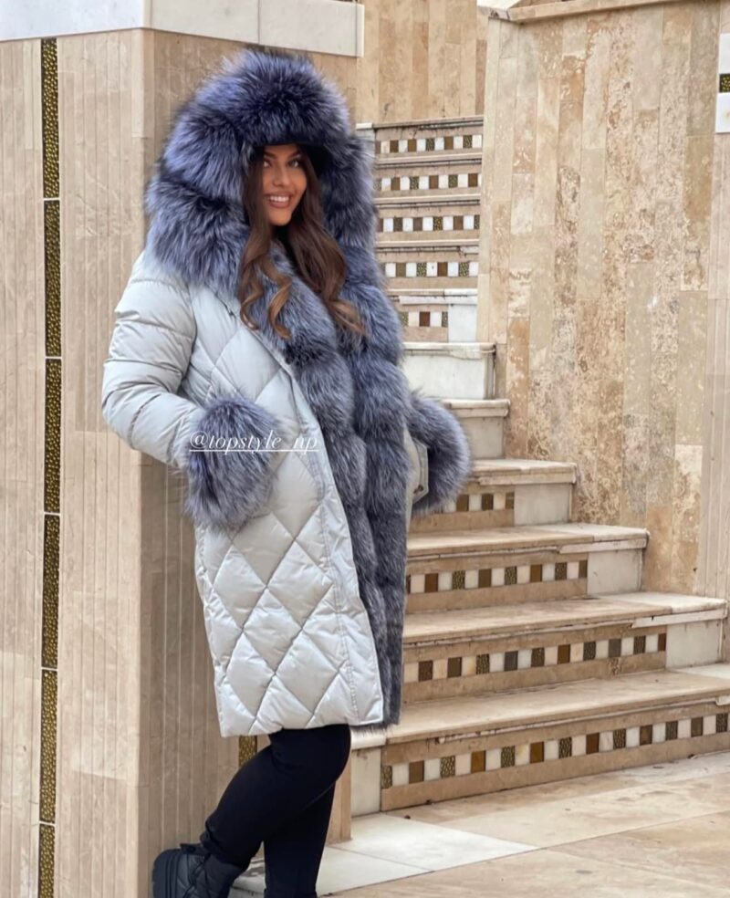 Duža srebrna parka - Image 2