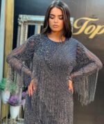 Ručni rad duga haljina sa resama