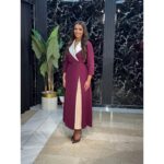 Maksi haljina sa pojasom za poslovne žene