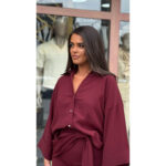 Bordo komplet - duboke pantalone i košulja