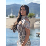 duga korset haljina sa cirkonima i šljokicama