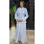 Plisirana maxi haljina sa sakoom