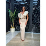 Maksi uska bež haljina