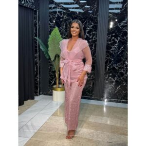 Komplet sa sakoom od tila i šljokicama