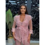 Komplet sa sakoom od tila i šljokicama