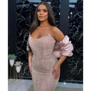 Duga top haljina ručni rad sa podesivim ogrtačem