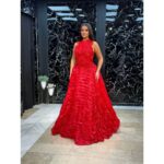 Haute couture crvena haljina