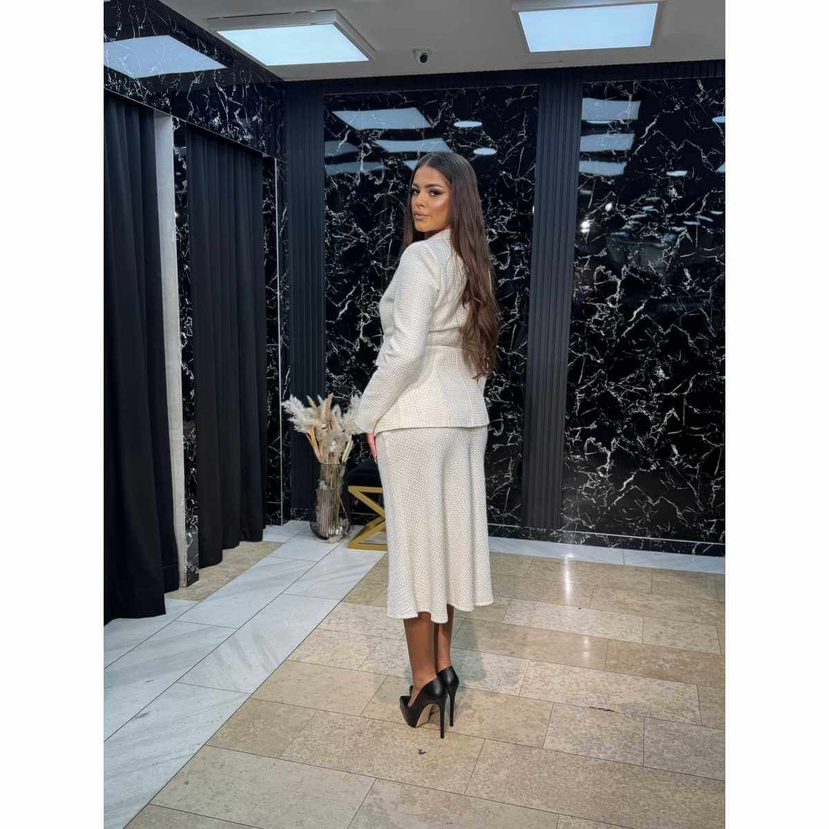 Elegantni komplet sako i suknja od tvida