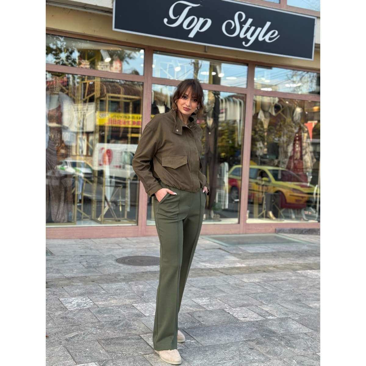 Maslinasto zeleni casual komplet