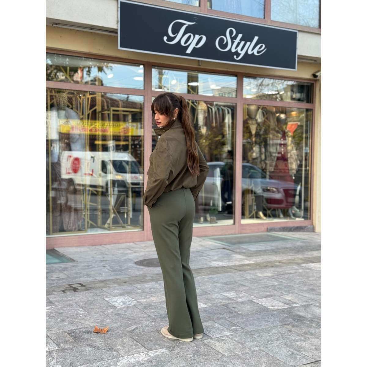 Maslinasto zeleni casual komplet