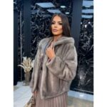 kraća bunda od nerca sa kapom