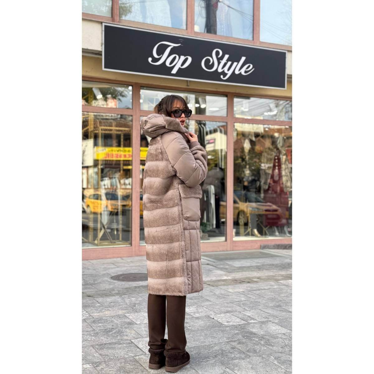 Zimska jakna sa kapuljačom sa dva lica