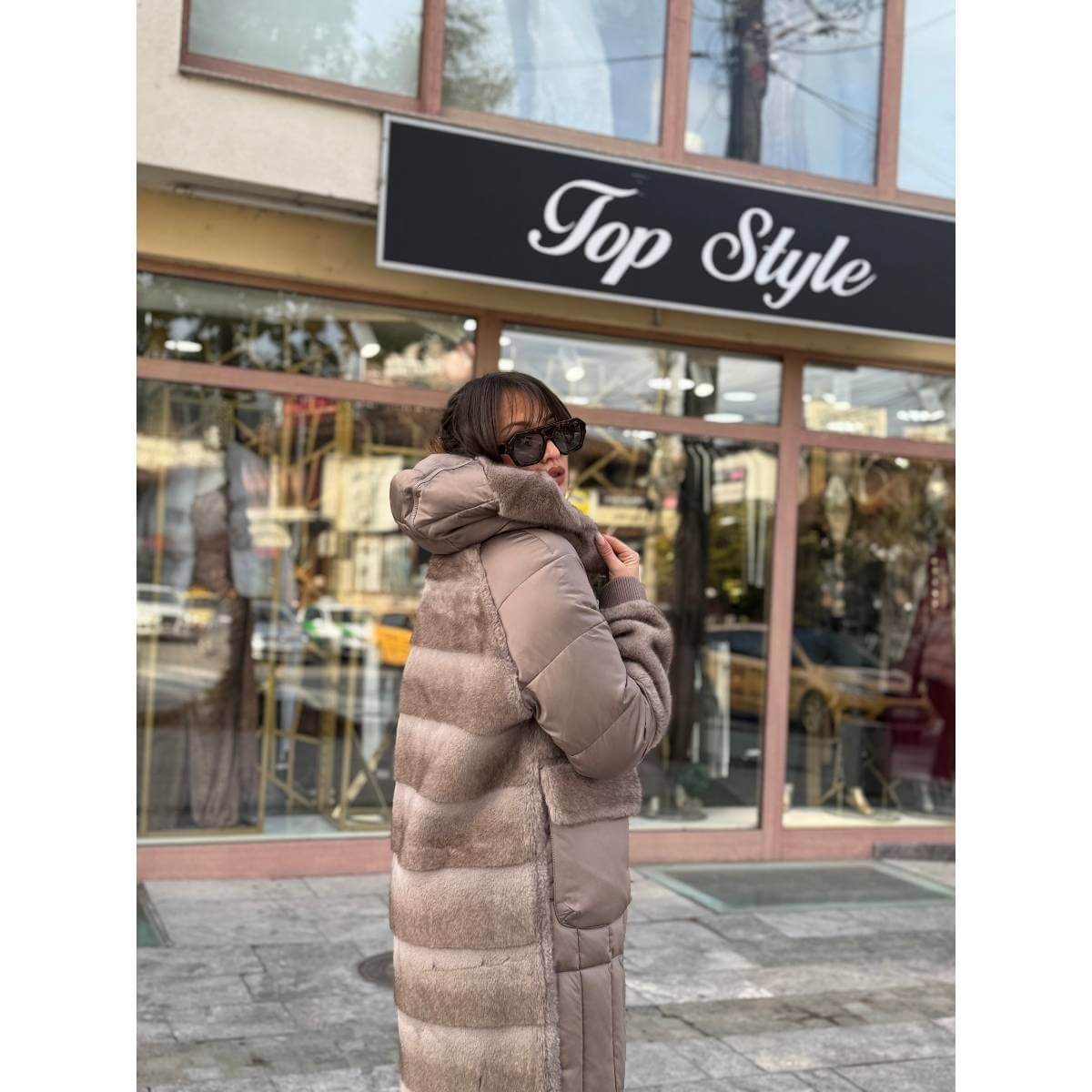 Zimska jakna sa kapuljačom sa dva lica