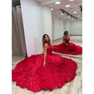 Haute couture crvena haljina