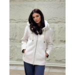 Zimska bela jakna sa kapuljačom