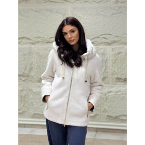 Zimska bela jakna sa kapuljačom