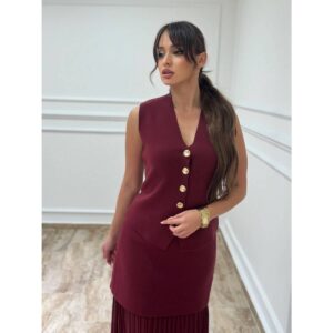 Komplet prsluk sa plisiranom suknjom