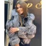 Ženska kožna jakna sa prirodnim krznom lisice u sivoj nijansi