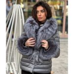 Kratka zimska jakna sa bogatim krznom – Silver Ember