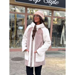 Ženska zimska jakna sa dva lica i kapuljačom