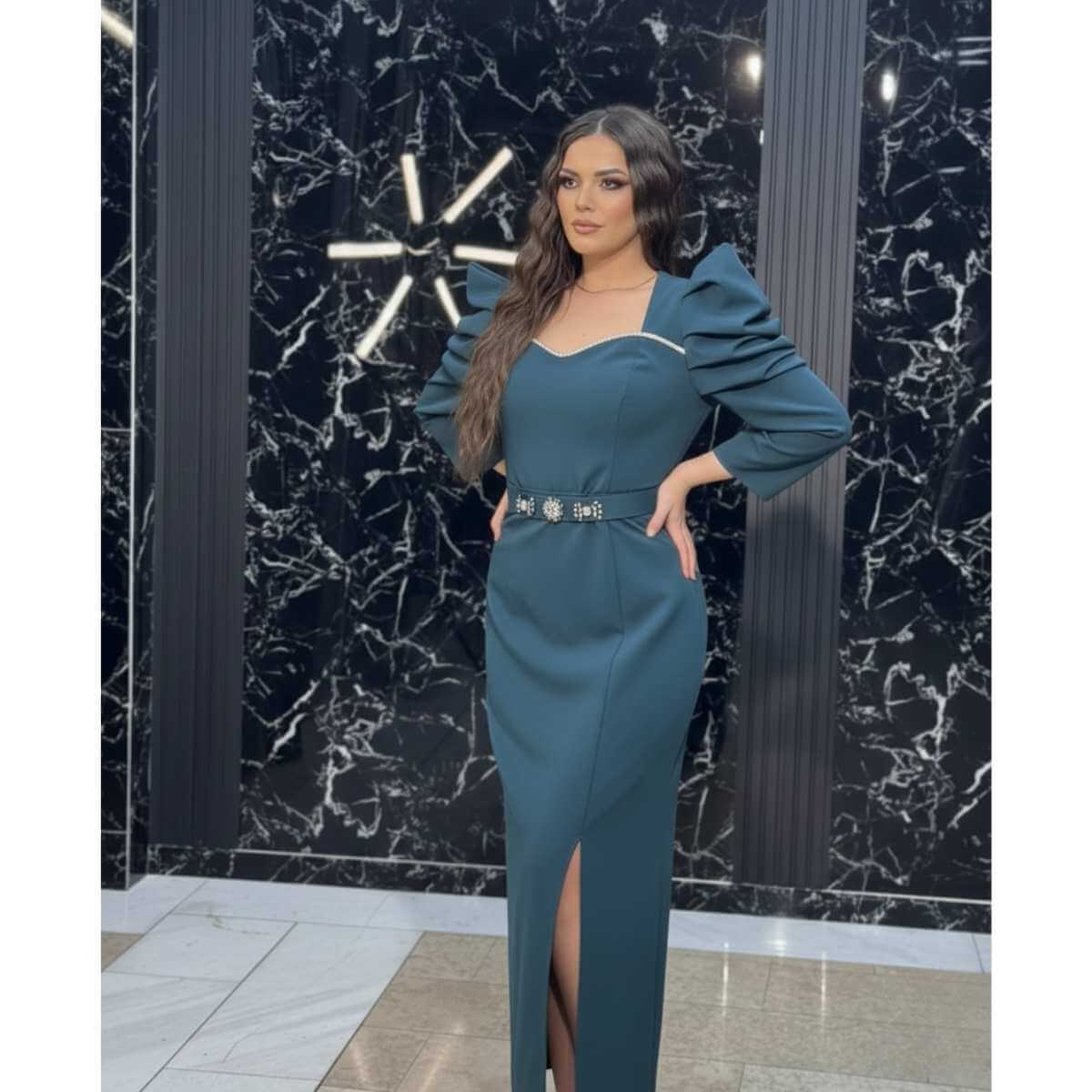 Haljina midi puf rukavi