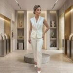 Bianca – Elegantni beli komplet sa prslukom i cigaret pantalonama