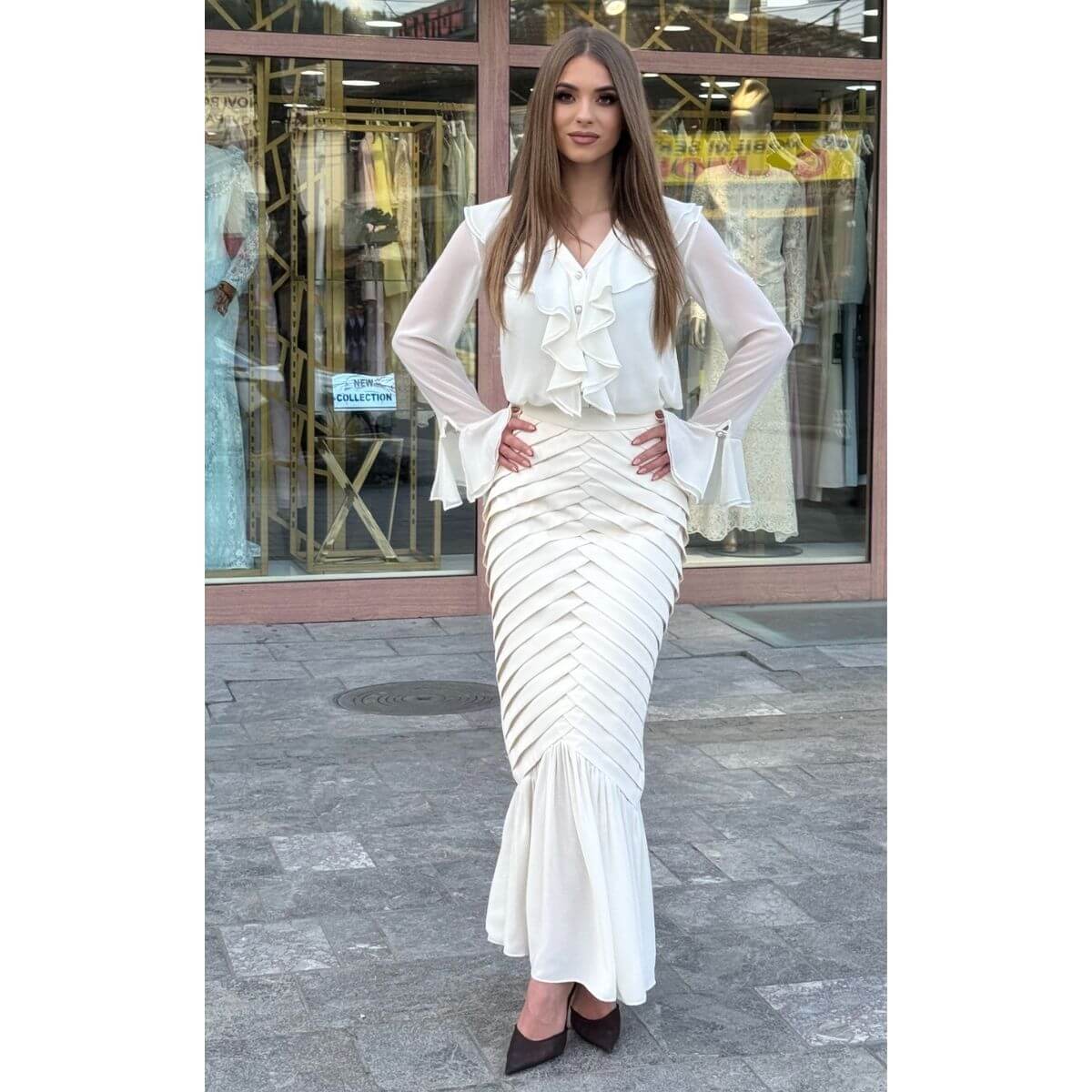 Elegantni komplet suknja i košulja