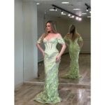 Luksuzna duga haljina sa korsetom i 3D laticama