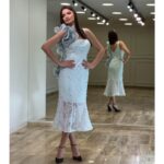 Svečana čipkana haljina sa 3D cvetnim detaljem – "Ice Pearl Floral"