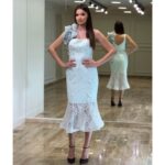 Svečana čipkana haljina sa 3D cvetnim detaljem – "Ice Pearl Floral"