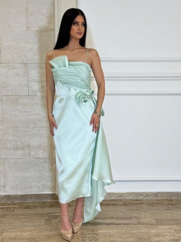 Midi elegantna mint haljina na bratele