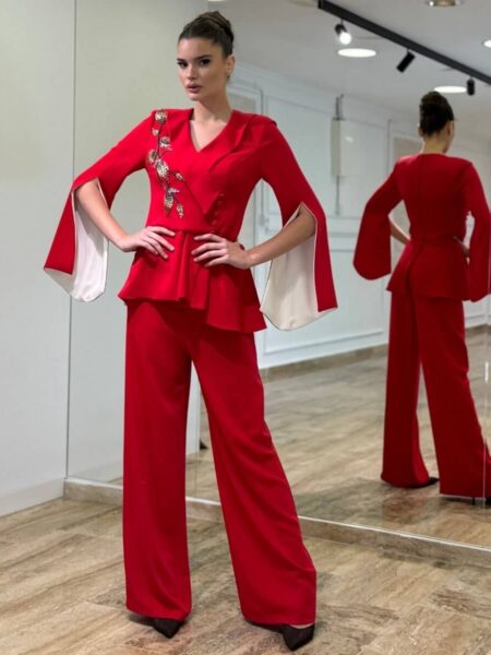 Svečani komplet - sako sa izrezanim rukavima i pantalone