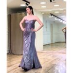 Duga sjajna top haljina sa šlicem – Lila / Mauve